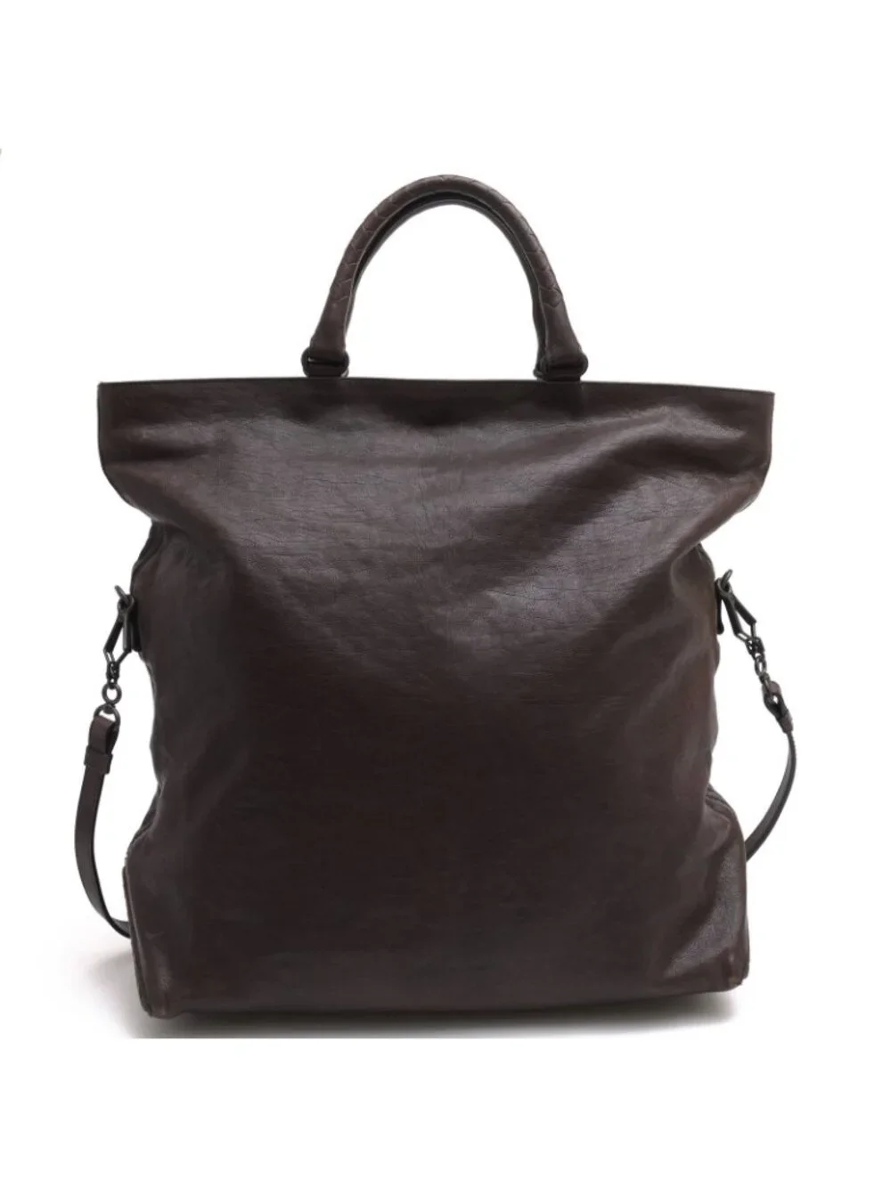 Bottega Veneta Tote Suede Leather Dark Brown Shoulder Bag